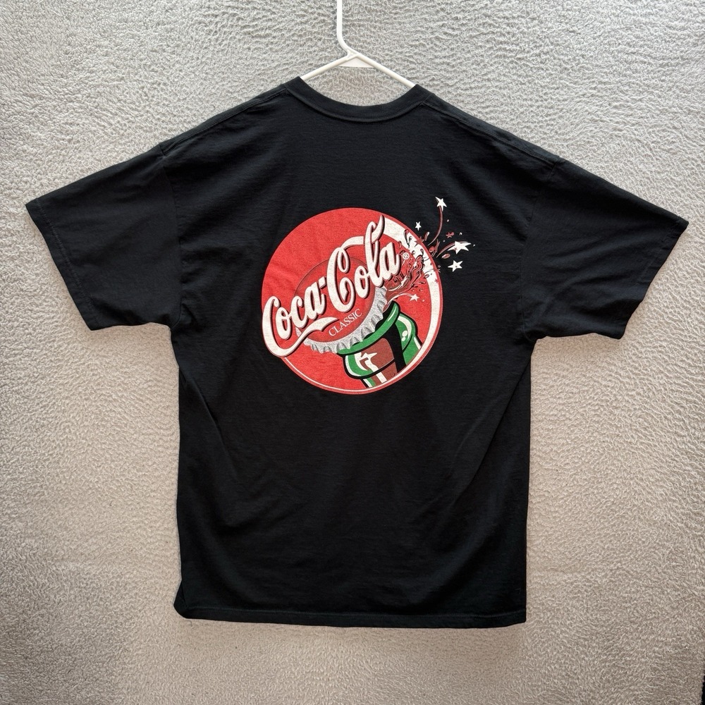 Vintage Delta Shirt Adult Extra Large Black Coca Cola Promo Skater Grunge Y2K‎